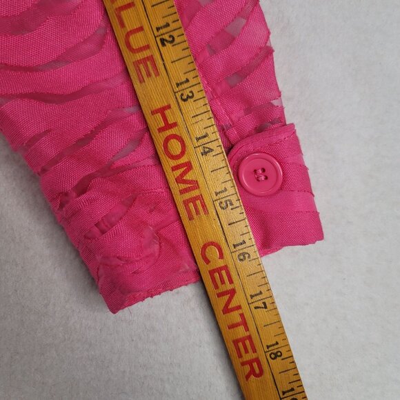 Clara S XS Fuchsia Sheer Zebra Button-Front Jacket Long Sleeve New with Tags - Picture 9 of 9